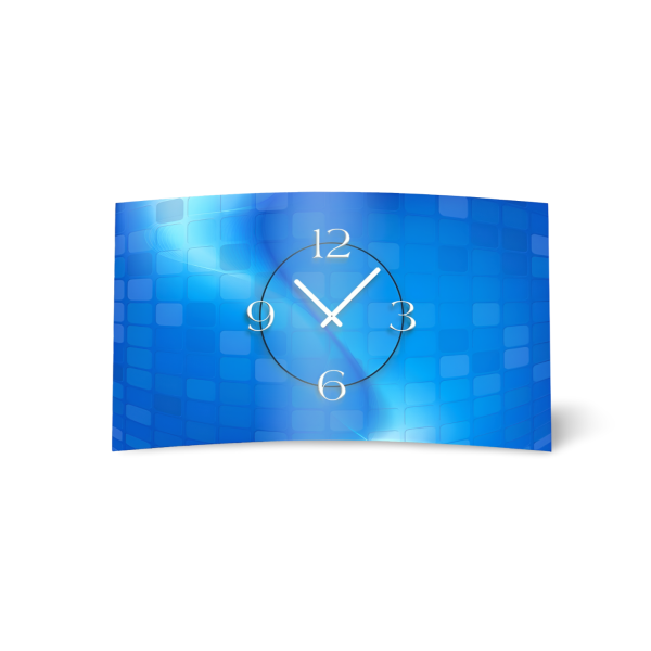 Abstrakt blau Designer Wanduhr modernes Wanduhren Design leise kein ticken dixtime 3D-0058