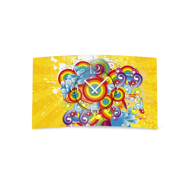 Vintage Regenbogen Designer Wanduhr modernes Wanduhren Design leise kein ticken dixtime 3D-0055