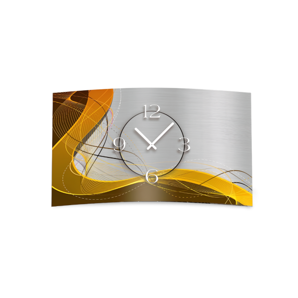 Abstrakt braun orange Designer Wanduhr modernes Wanduhren Design leise kein ticken dixtime 3D-0054