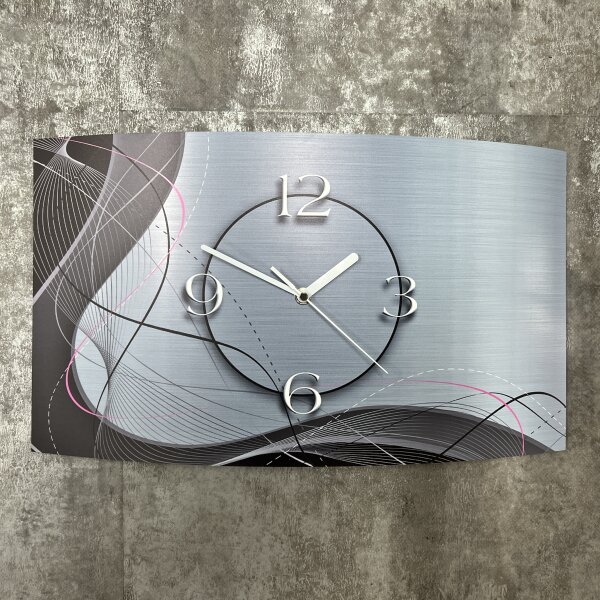 Abstrakt grau Designer Wanduhr modernes Wanduhren Design leise kein ticken dixtime 3D-0053