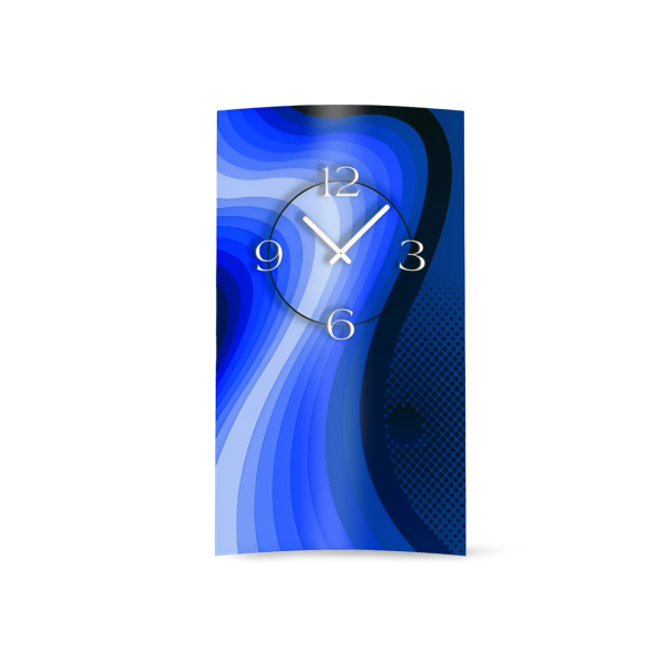 Abstrakt Retro blau Designer Wanduhr modernes Wanduhren Design leise kein ticken dixtime 3D-0052