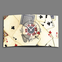 Motiv  Spielkarten Designer Wanduhr modernes Wanduhren Design leise kein ticken dixtime 3D-0047