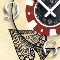 Motiv  Spielkarten Designer Wanduhr modernes Wanduhren Design leise kein ticken dixtime 3D-0047