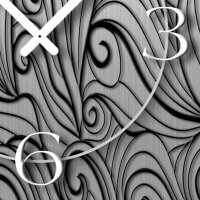 Abstrakt Zendoodle Ornament hochkant Designer Wanduhr modernes Wanduhren Design leise kein ticken dixtime 3D-0045
