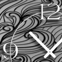 Abstrakt Zendoodle Ornament grau schwarz Designer Wanduhr modernes Wanduhren Design leise kein ticken dixtime 3D-0044