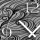 Abstrakt Zendoodle Ornament grau schwarz Designer Wanduhr modernes Wanduhren Design leise kein ticken dixtime 3D-0044