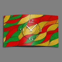 Abstrakt rot grün gelb Designer Wanduhr modernes Wanduhren Design leise kein ticken dixtime 3D-0043