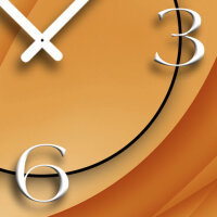 Abstrakt apricot Designer Wanduhr modernes Wanduhren Design leise kein ticken dixtime 3D-0039