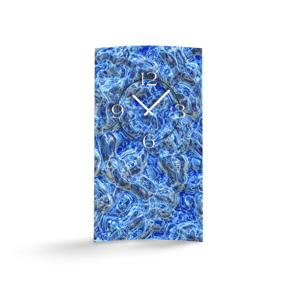 Abstrakt blau marmoriert Designer Wanduhr modernes Wanduhren Design leise kein ticken dixtime 3D-0037
