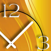 Abstrakt orange hochkant Designer Wanduhr modernes Wanduhren Design leise kein ticken dixtime 3D-0036