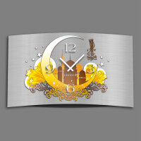 Halbmond Designer Wanduhr modernes Wanduhren Design leise kein ticken dixtime 3D-0033