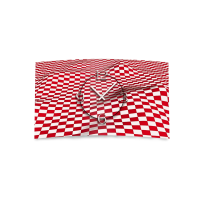 Digital Designer Art kariert rot/weiss Designer Wanduhr...