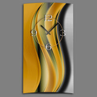 Abstrakt gelb orange Designer Wanduhr modernes Wanduhren Design leise kein ticken dixtime 3D-0027