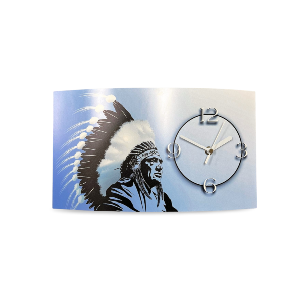 Digital Designer Art Indianer Designer Wanduhr abstrakt modernes Wanduhren Design leise kein ticken DIXTIME 3DS-0417