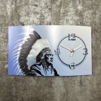 Digital Designer Art Indianer Designer Wanduhr abstrakt modernes Wanduhren Design leise kein ticken DIXTIME 3DS-0417
