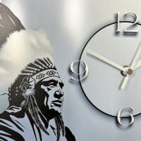 Digital Designer Art Indianer Designer Wanduhr abstrakt modernes Wanduhren Design leise kein ticken DIXTIME 3DS-0417