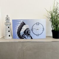 Digital Designer Art Indianer Designer Wanduhr abstrakt modernes Wanduhren Design leise kein ticken DIXTIME 3DS-0417