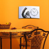 Digital Designer Art Indianer Designer Wanduhr abstrakt modernes Wanduhren Design leise kein ticken DIXTIME 3DS-0417