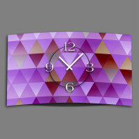 Digital Designer Art Dreiecke violet Designer Wanduhr abstrakt modernes Wanduhren Design leise kein ticken DIXTIME 3DS-0411