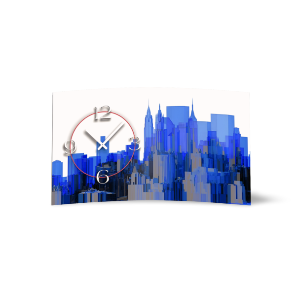 Digital Designer Art Skyline Designer Wanduhr modernes Wanduhren Design leise kein ticken DIXTIME 3DS-0400