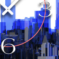 Digital Designer Art Skyline Designer Wanduhr modernes Wanduhren Design leise kein ticken DIXTIME 3DS-0400