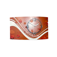Digital Designer Art abstrakt orange Designer Wanduhr...