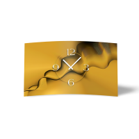 Digital Designer Art abstrakt rauch gold Designer Wanduhr...