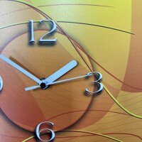 Digital Designer Art abstrakt gelb Designer Wanduhr modernes Wanduhren Design leise kein ticken DIXTIME 3DS-0377