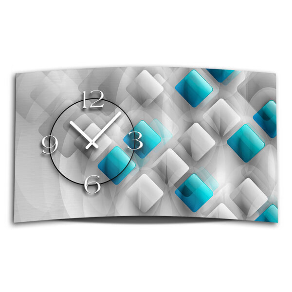 Digital Designer Art abstrakt Rauten Designer Wanduhr modernes Wanduhren Design leise kein ticken DIXTIME 3DS-0375