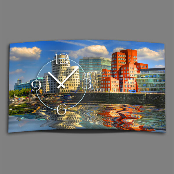 Digital Designer Art Düsseldorf Medienhafen Designer Wanduhr modernes Wanduhren Design leise kein ticken DIXTIME 3DS-0371