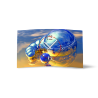 Digital Designer Art Kugeln blau Designer Wanduhr...