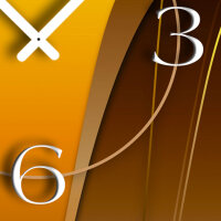 Abstrakt caramel braun hochkant Designer Wanduhr modernes Wanduhren Design leise kein ticken dixtime 3D-0022