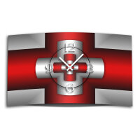 Digital Designer Art Kreuz rot Designer Wanduhr modernes Wanduhren Design leise kein ticken DIXTIME 3DS-0368
