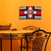 Digital Designer Art Kreuz rot Designer Wanduhr modernes Wanduhren Design leise kein ticken DIXTIME 3DS-0368