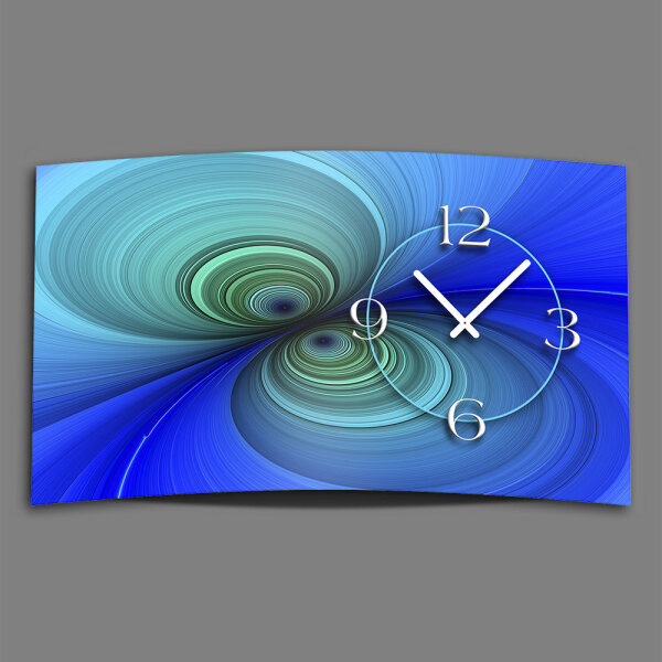 Digital Designer Art psycodelic blau Designer Wanduhr modernes Wanduhren Design leise kein ticken DIXTIME 3DS-0359