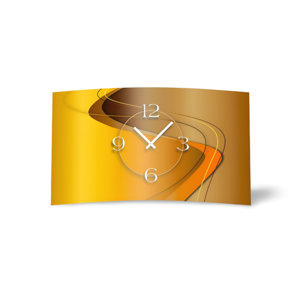 Abstrakt caramell braun Designer Wanduhr modernes Wanduhren Design leise kein ticken dixtime 3D-0021