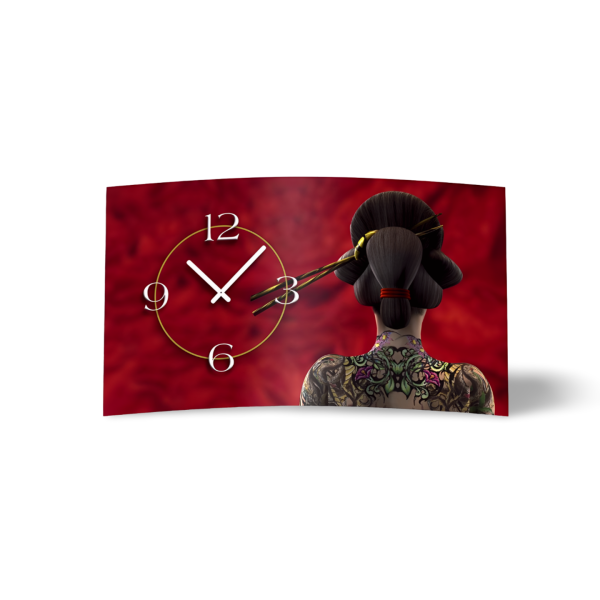 Digital Designer Art Geisha Designer Wanduhr modernes Wanduhren Design leise kein ticken DIXTIME 3DS-0342