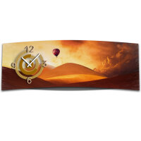 Wanduhr XXL 3D Optik Dixtime Ballon Wueste 30x90 cm...