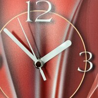 Abstrakt kupferrot hochkant Designer Wanduhr modernes Wanduhren Design leise kein ticken dixtime 3D-0019