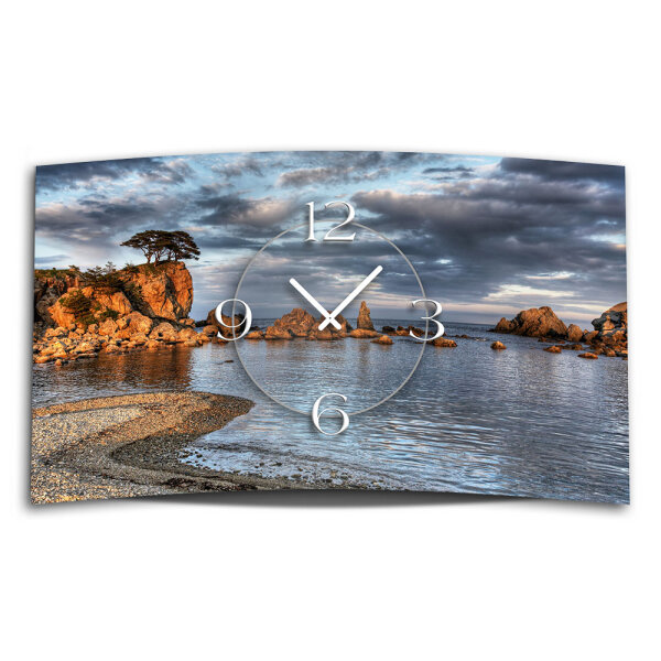 Motiv Klippen Strand Designer Wanduhr modernes Wanduhren Design leise kein ticken DIXTIME 3DS-0331