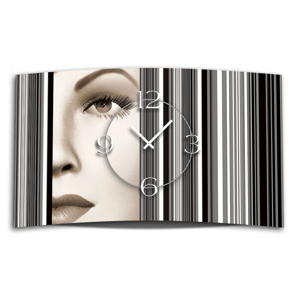Digital Art Frau Designer Wanduhr modernes Wanduhren Design leise kein ticken DIXTIME 3DS-0317