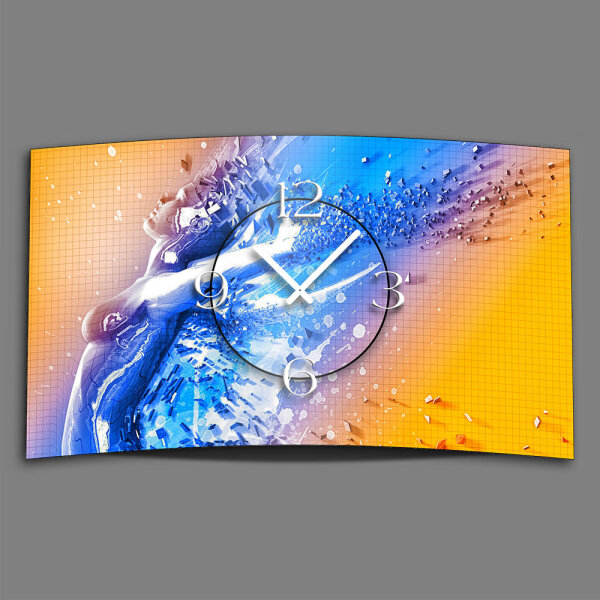 Abstrakt digital cyber girl Designer Wanduhr modernes Wanduhren Design leise kein ticken dixtime 3D-0015