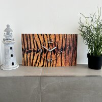 Animalprint Fell Tiger Designer Wanduhr modernes Wanduhren Design leise kein ticken DIXTIME 3DS-0295