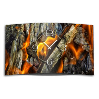 Motiv Feuer Glut Designer Wanduhr modernes Wanduhren Design leise kein ticken DIXTIME 3DS-0289