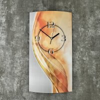 Abstrakt apricot hochkant Designer Wanduhr modernes...