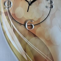 Abstrakt apricot hochkant Designer Wanduhr modernes Wanduhren Design leise kein ticken dixtime 3D-0014