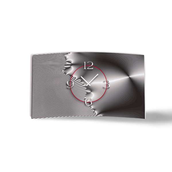 Digital Art metallic grau Designer Wanduhr modernes Wanduhren Design leise kein ticken DIXTIME 3DS-0282