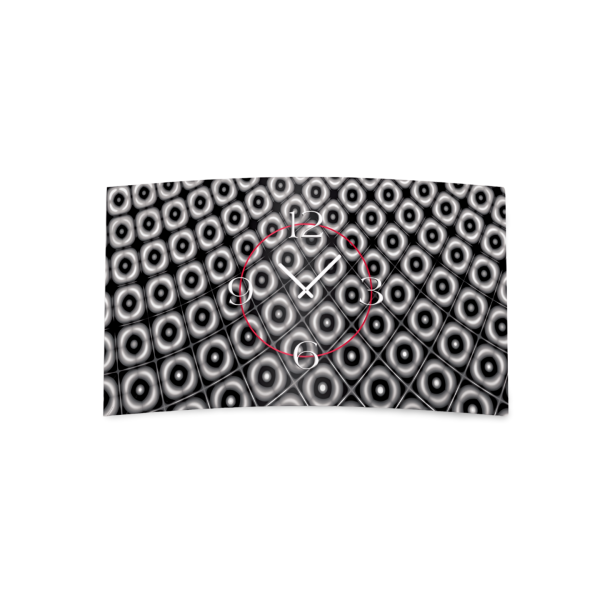 Retro Muster grau Designer Wanduhr modernes Wanduhren Design leise kein ticken DIXTIME 3DS-0281