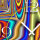 Digital Art Psychedelic Designer Wanduhr modernes Wanduhren Design leise kein ticken DIXTIME 3DS-0275