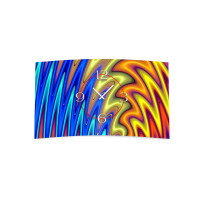 Digital Art liquid bunt Designer Wanduhr modernes...